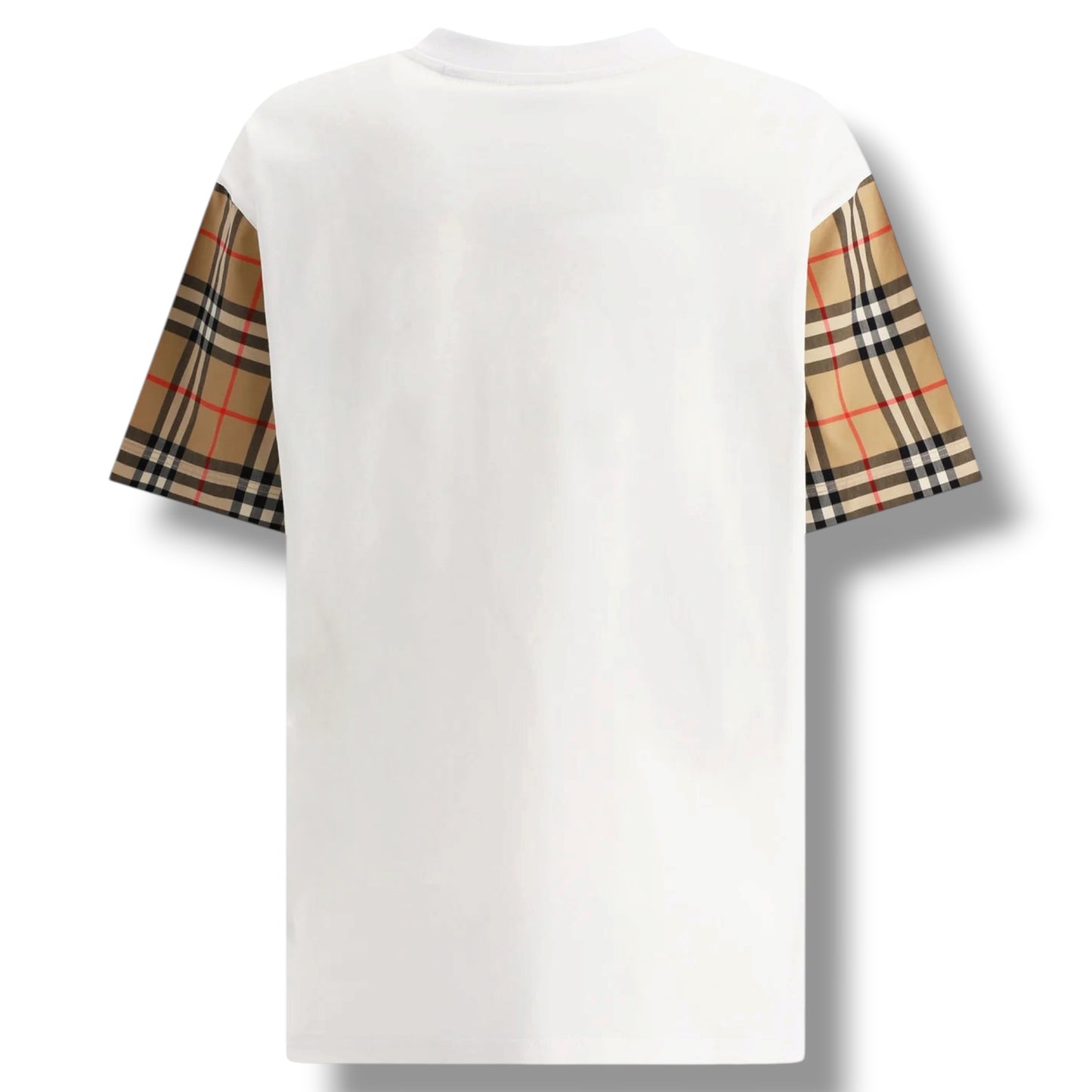 BURBERRY CHECK SLEEVE T-SHIRT WHITE
