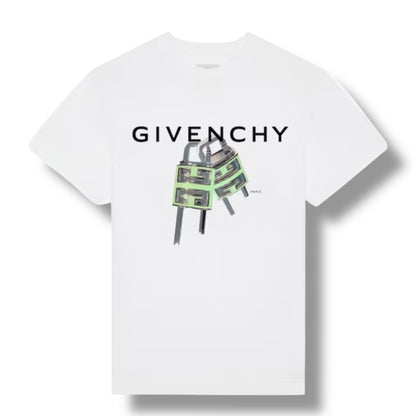 GIVENCHY PADLOCK LOGO T-SHIRT WHITE
