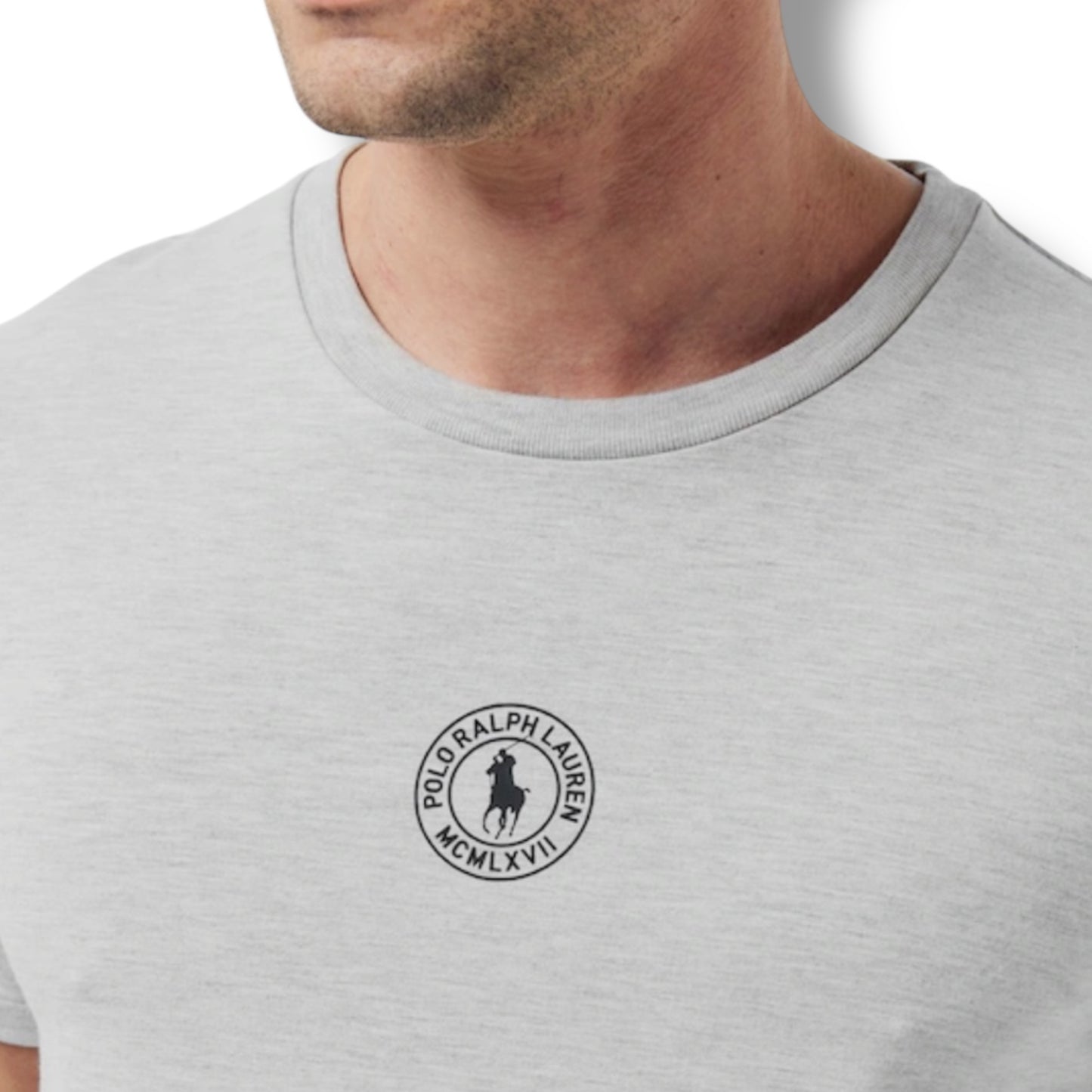 RALPH LAUREN PUCK T-SHIRT & JERSEY SHORTS SET GREY