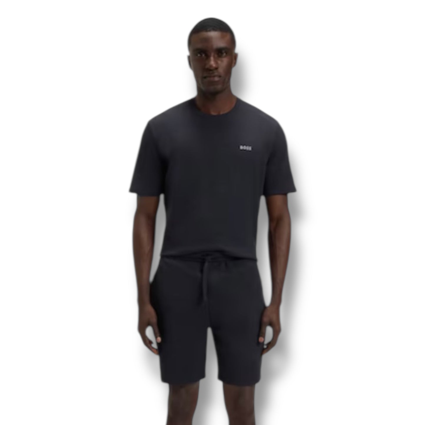 HUGO BOSS WAFFLE JERSEY T-SHIRT & SHORTS SET NAVY BLUE