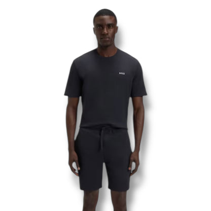 HUGO BOSS WAFFLE JERSEY T-SHIRT & SHORTS SET NAVY BLUE