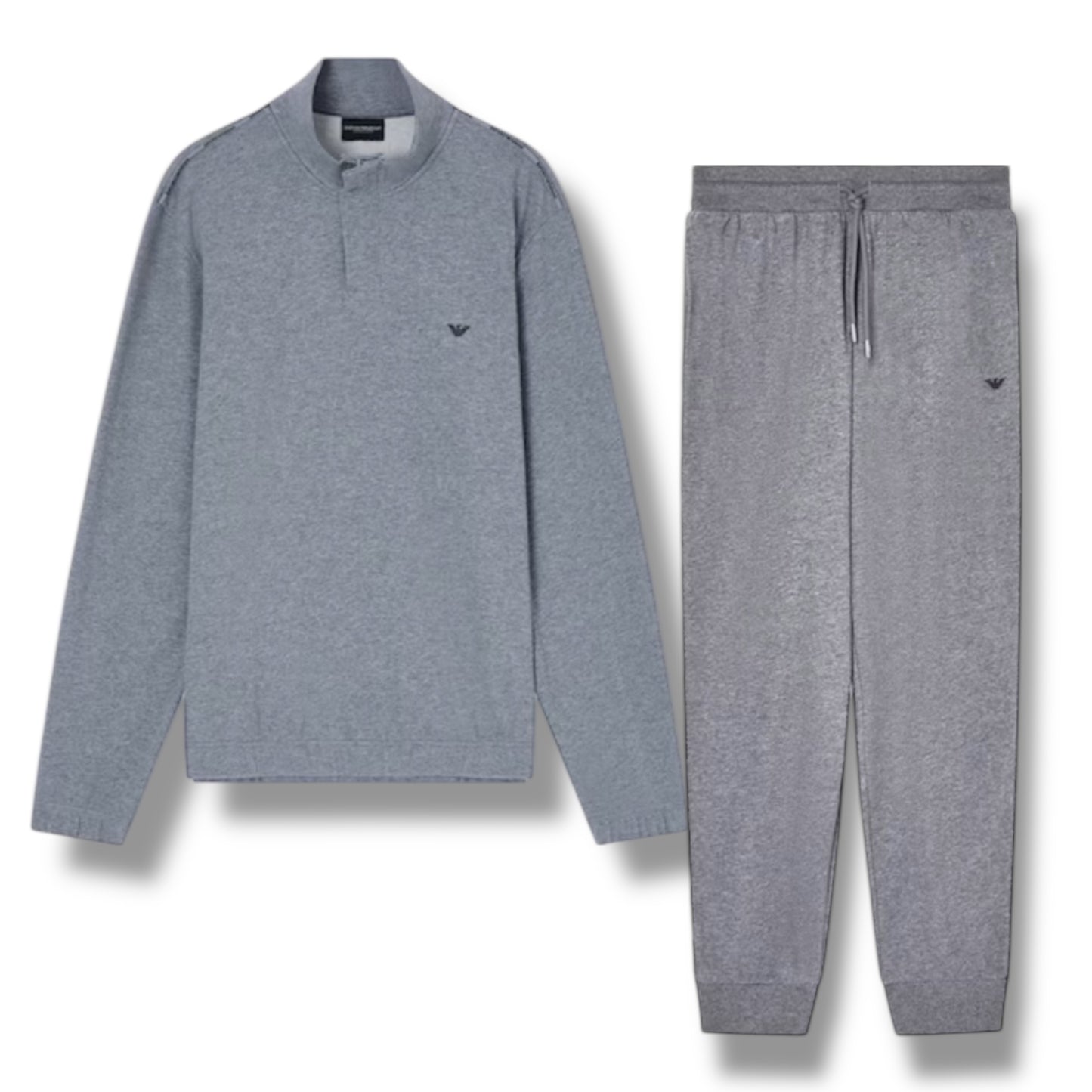 EMPORIO ARMANI TRIM 1/4 ZIP FULL TRACKSUIT GREY