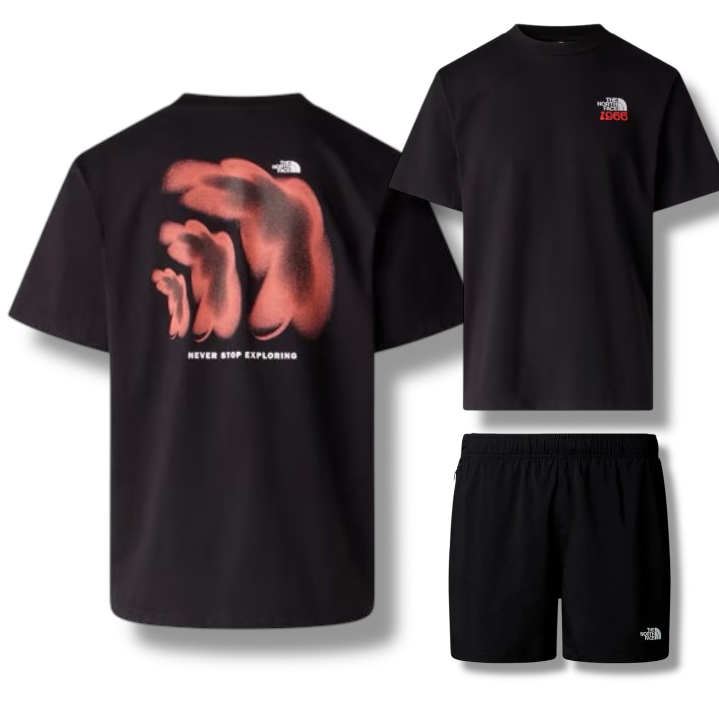 THE NORTH FACE TNF GRAPH T-SHIRT & SHORTS SET BLACK
