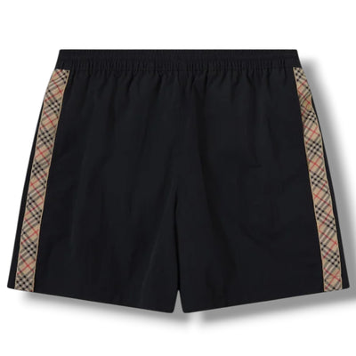 BURBERRY SIDE CHECK TRIM SWIM SHORTS NAVY BLUE