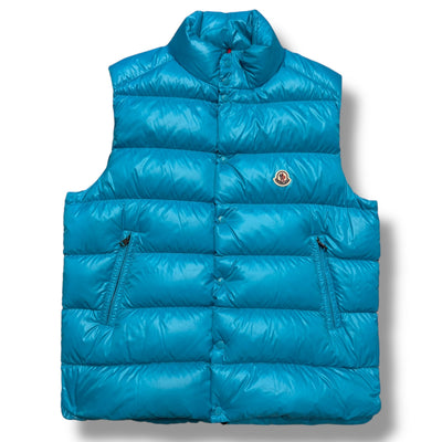 MONCLER TIBB GILET BRIGHT BLUE SIZE 6 - XXXL