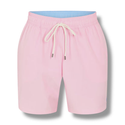 RALPH LAUREN T-SHIRT & SWIM SHORTS SET WHITE & LIGHT PINK