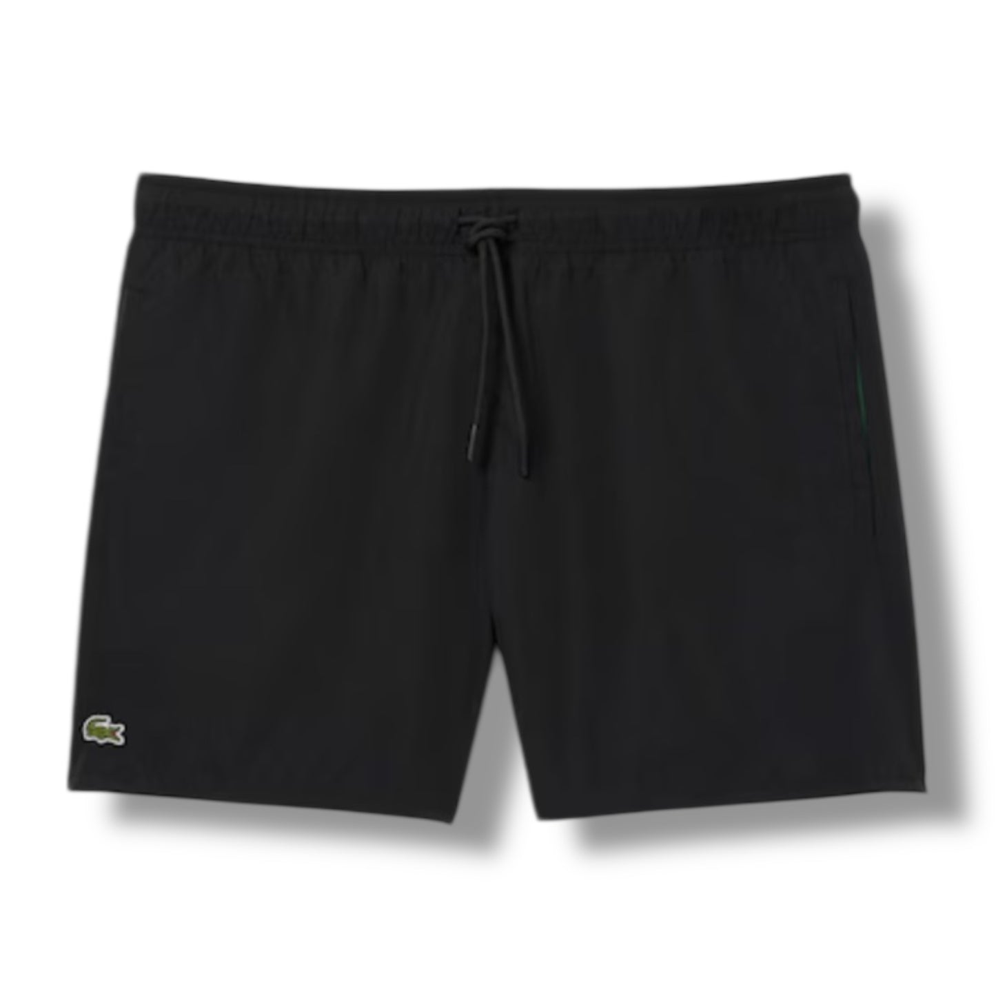 LACOSTE LARGE LOGO T-SHIRT & SWIM SHORTS SET BLACK & BLACK