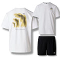 THE NORTH FACE TNF GRAPH T-SHIRT & SHORTS SET WHITE & BLACK