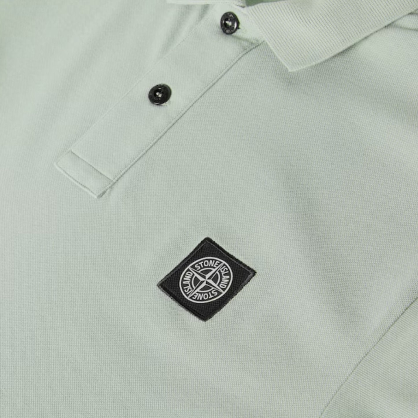 STONE ISLAND PATCH LOGO POLO SHIRT SAGE GREEN