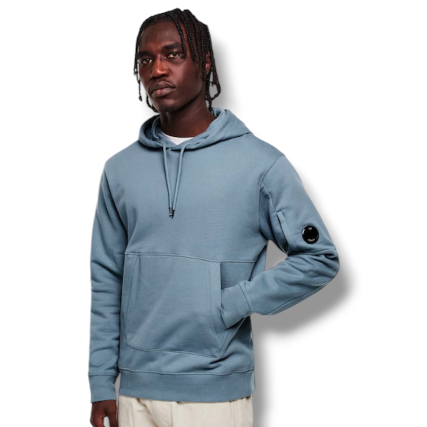 CP COMPANY OTTH HOODIE & JERSEY SHORTS SET SILVER BLUE