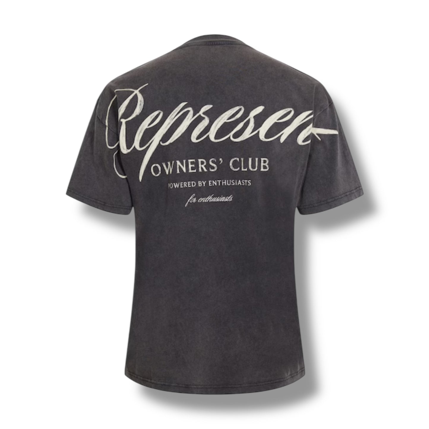 REPRESENT OWNERS CLUB SCRIPT T-SHIRT WASHED BLACK