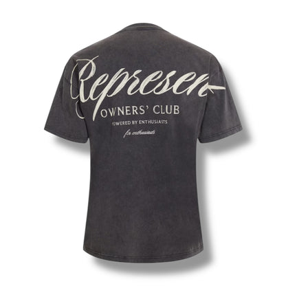 REPRESENT OWNERS CLUB SCRIPT T-SHIRT WASHED BLACK