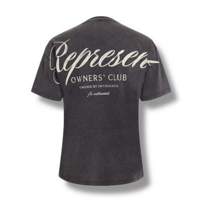 REPRESENT OWNERS CLUB SCRIPT T-SHIRT WASHED BLACK