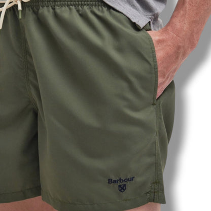 BARBOUR MAP T-SHIRT & SWIM SHORTS BEIGE & OLIVE GREEN