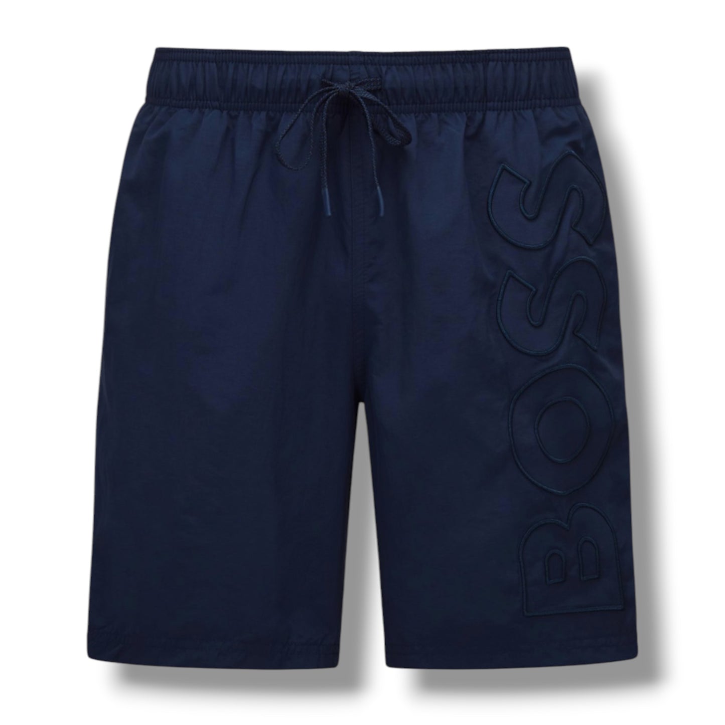 HUGO BOSS PATCH T-SHIRT & VERTI LOGO SWIM SHORTS CHARCOAL GREY & NAVY BLUE
