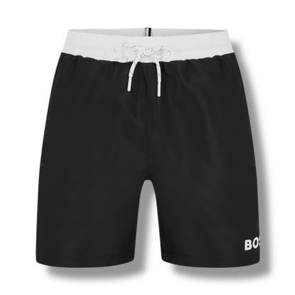HUGO BOSS BIG LOGO T-SHIRT & SWIM SHORTS COMBO BLACK