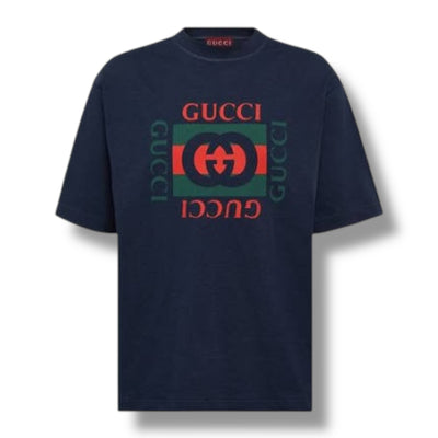 GUCCI BOX LOGO T-SHIRT NAVY BLUE