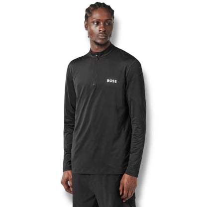 HUGO BOSS GYM KIT TECH 1/4 ZIP & SHORTS BLACK