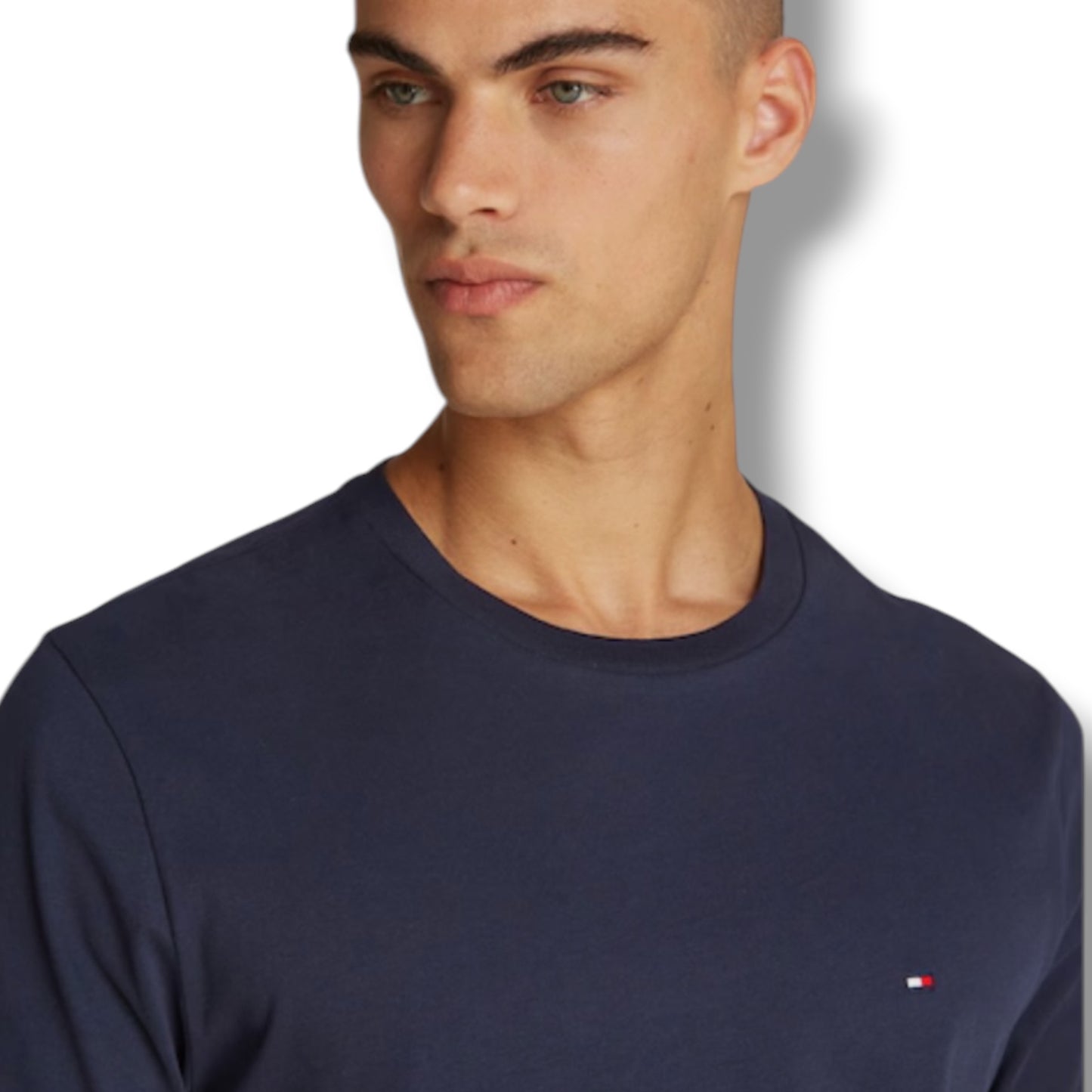 TOMMY HILFIGER SMALL LOGO T-SHIRT & SWIM SHORTS SET NAVY BLUE & GREEN