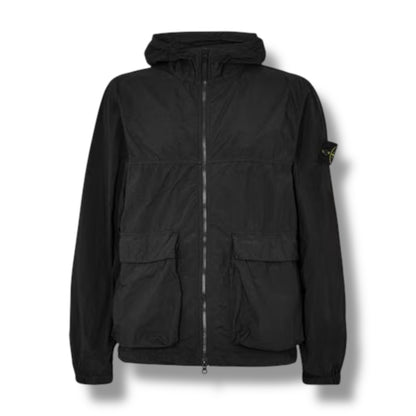 STONE ISLAND NYLON METAL HOODED JACKET BLACK