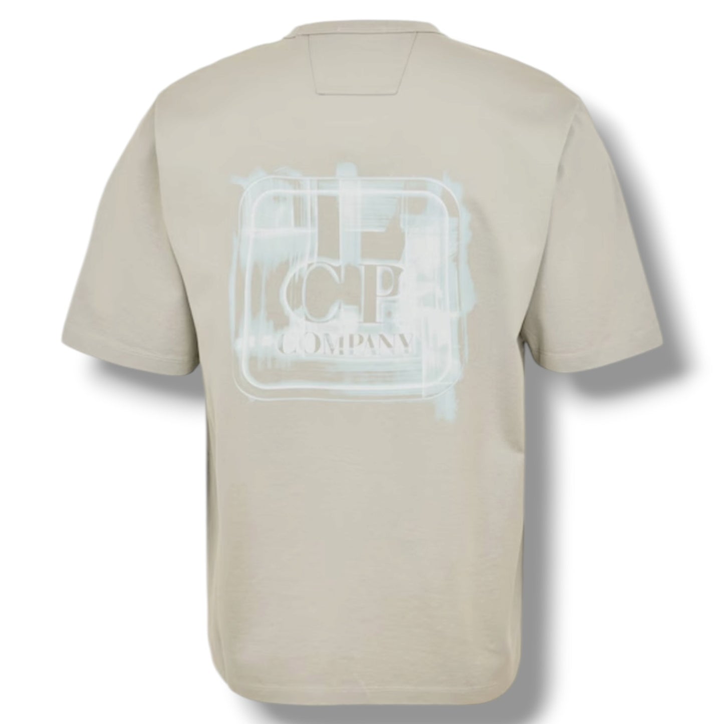 CP COMPANY METROPOLIS BACK STENCIL LOGO T-SHIRT GREY