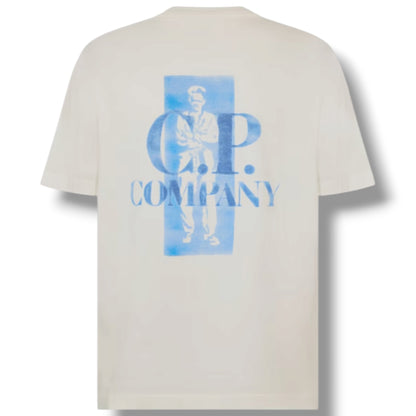 CP COMPANY BACK SAILOR LOGO T-SHIRT WHITE