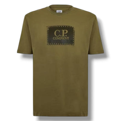 CP COMPANY STAMP LOGO T-SHIRT HERB GREEN