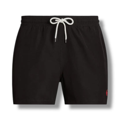RALPH LAUREN POLO BIG LOGO T-SHIRT & SWIM SHORTS SET WHITE & BLACK