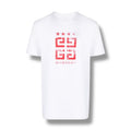 GIVENCHY 4G STARS LOGO T-SHIRT WHITE - RED