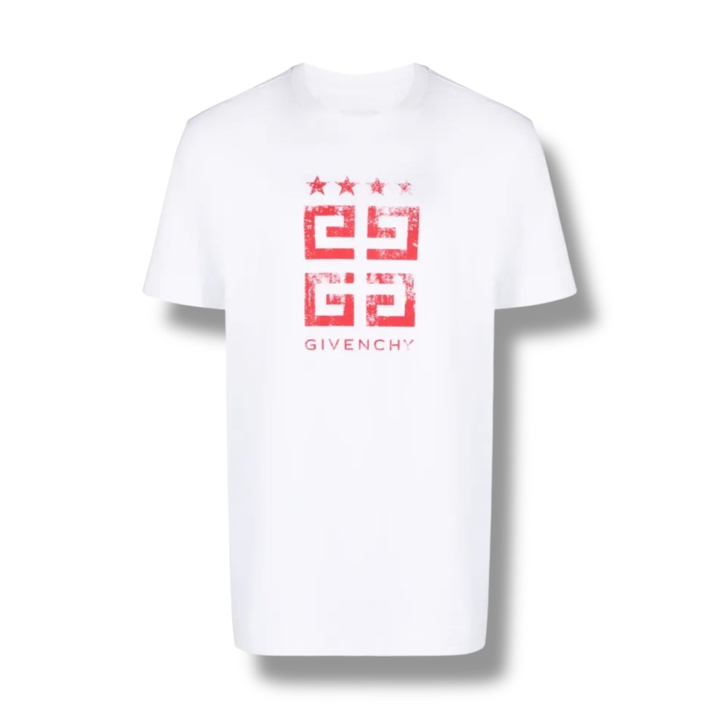 GIVENCHY 4G STARS LOGO T-SHIRT WHITE - RED