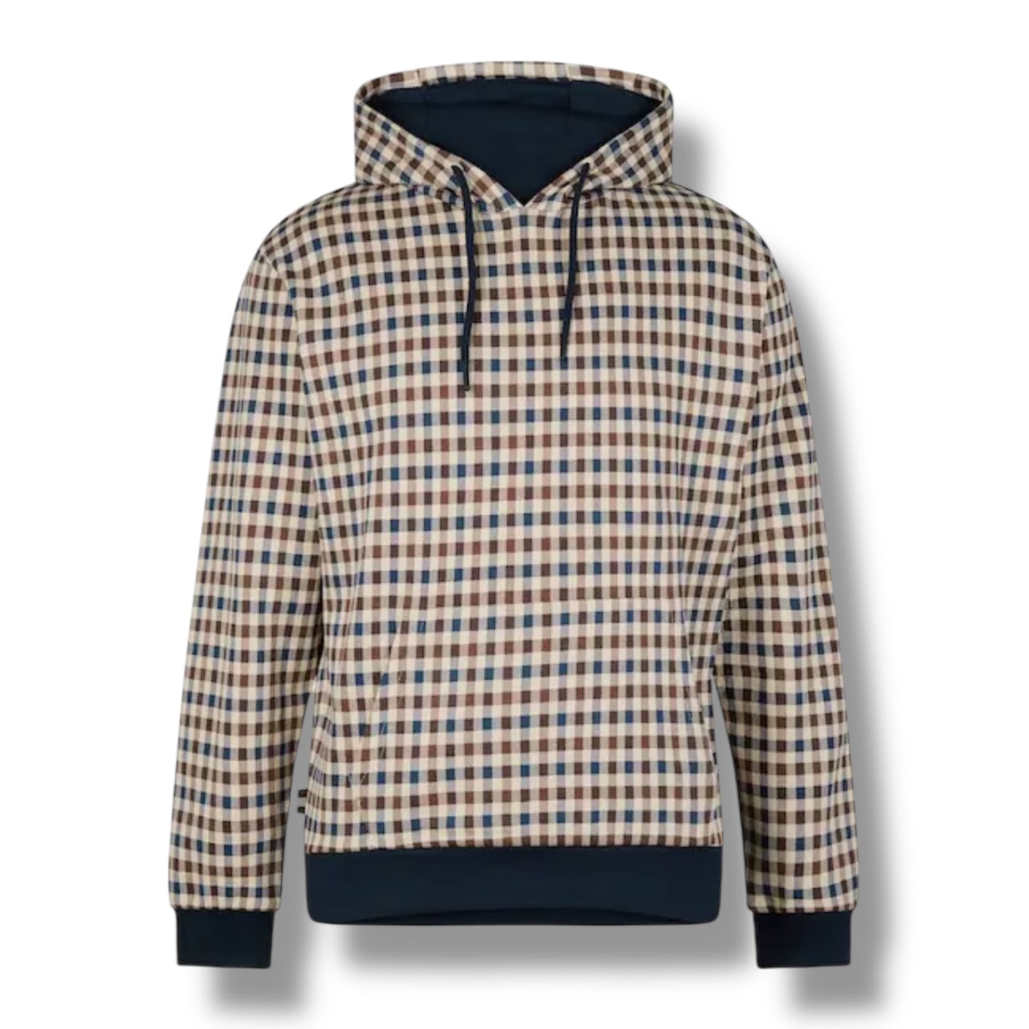 AQUASCUTUM SMALL CHECK OTTH HOODIE BEIGE