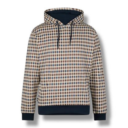 AQUASCUTUM SMALL CHECK OTTH HOODIE BEIGE