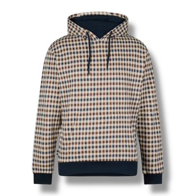 AQUASCUTUM SMALL CHECK OTTH HOODIE BEIGE