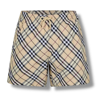 BURBERRY DIAG CHECK SWIMMING SHORTS BEIGE