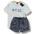 HUGO BOSS T-SHIRT & SWIM SHORTS SET WHITE *SALE*