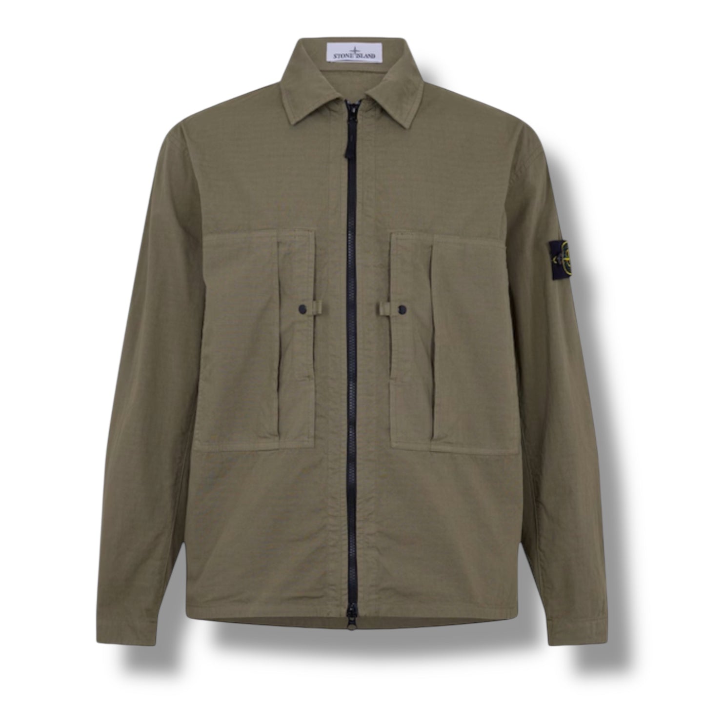 STONE ISLAND RIPSTOP OVERSHIRT KHAKI GREEN