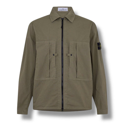 STONE ISLAND RIPSTOP OVERSHIRT KHAKI GREEN