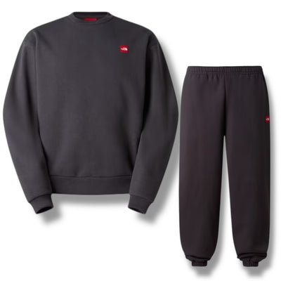 THE NORTH FACE TNF RED BOX CREWNECK FULL TRACKSUIT GREY