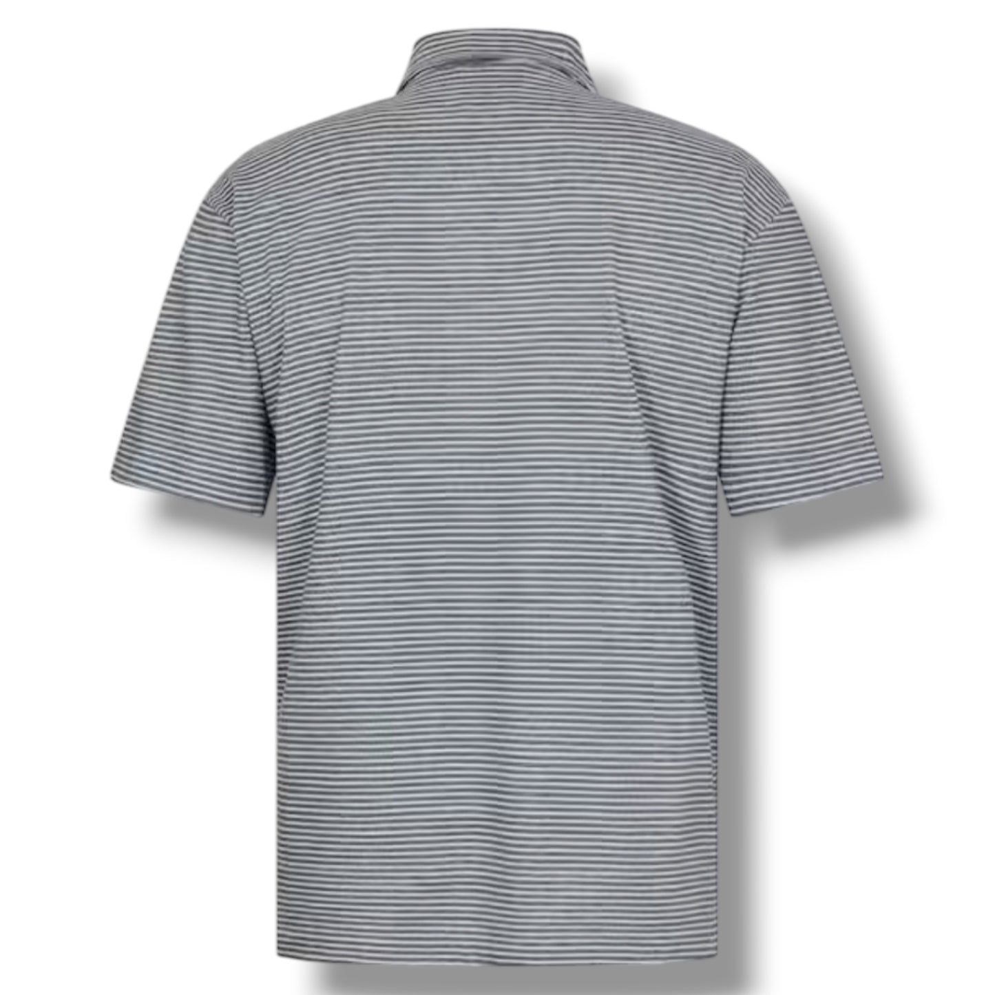 CP COMPANY THIN STRIPE POLO SHIRT & SWIM SHORTS SET GUNMETAL GREY