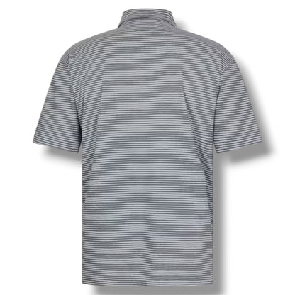 CP COMPANY THIN STRIPE POLO SHIRT & SWIM SHORTS SET GUNMETAL GREY
