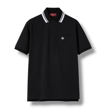 GUCCI GG POCKET POLO SHIRT BLACK