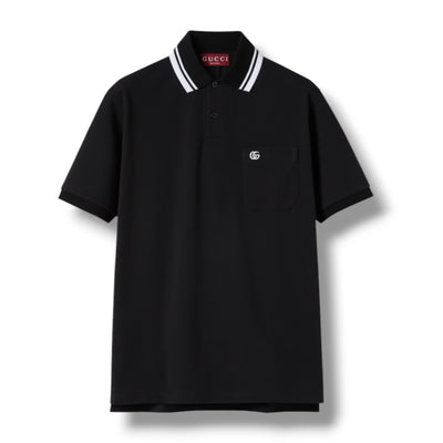 GUCCI GG POCKET POLO SHIRT BLACK