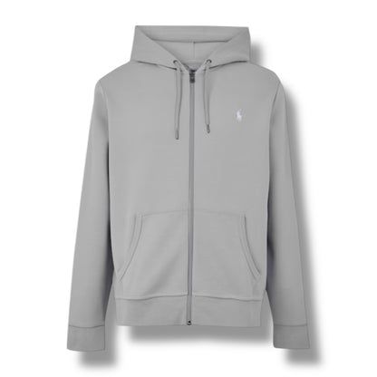 RALPH LAUREN TECH ZIP UP HOODIE SOFT GREY