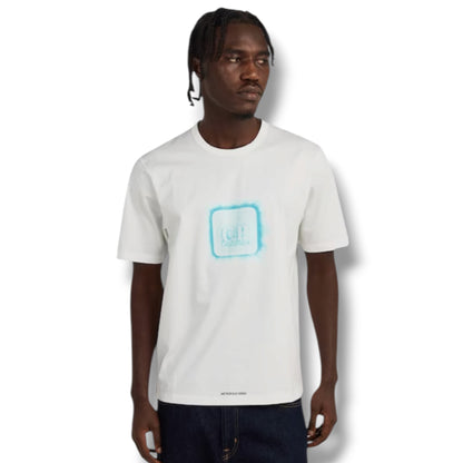CP COMPANY METROPOLIS FRONT LIGHT BOX LOGO T-SHIRT WHITE