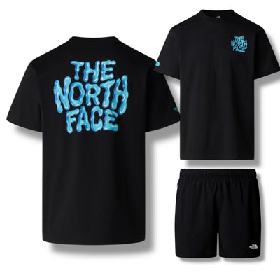 THE NORTH FACE TNF DRIP T-SHIRT & SHORTS SET BLACK