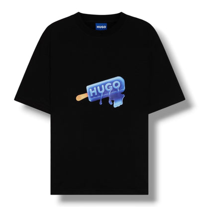 HUGO ICE LOLLY T-SHIRT & SWIM SHORTS COMBO BLACK & BLUE