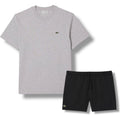 LACOSTE SMALL LOGO T-SHIRT & SWIM SHORTS SET GREY & BLACK