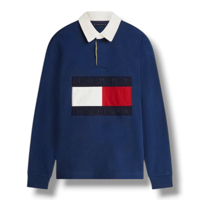TOMMY HILFIGER FLAG RUGBY TOP NAVY BLUE