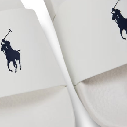 RALPH LAUREN SLIDERS WHITE