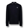 STONE ISLAND LONG SLEEVE PATCH LOGO POLO SHIRT NAVY BLUE